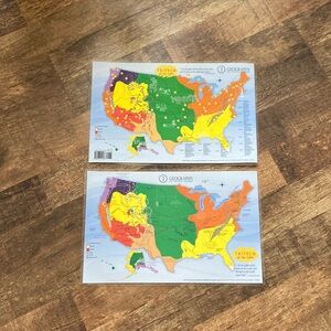 Two placemats for classical conversations geography US physical features cycle 3